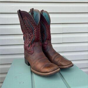Ariat Brown and Burgundy Cowgirl Boots